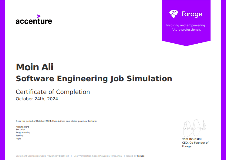 Accenture Certificate